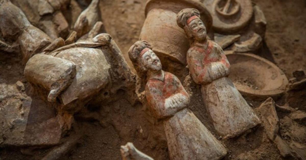 Game boards carved in tomb bricks.