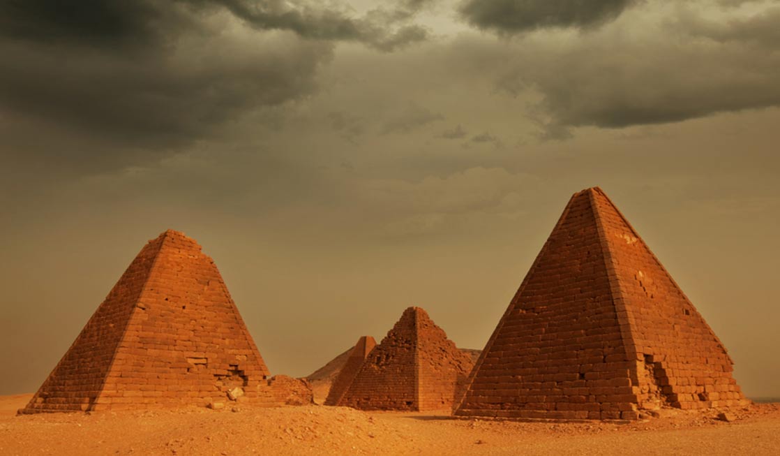 More than 200 steep pyramids in the sand