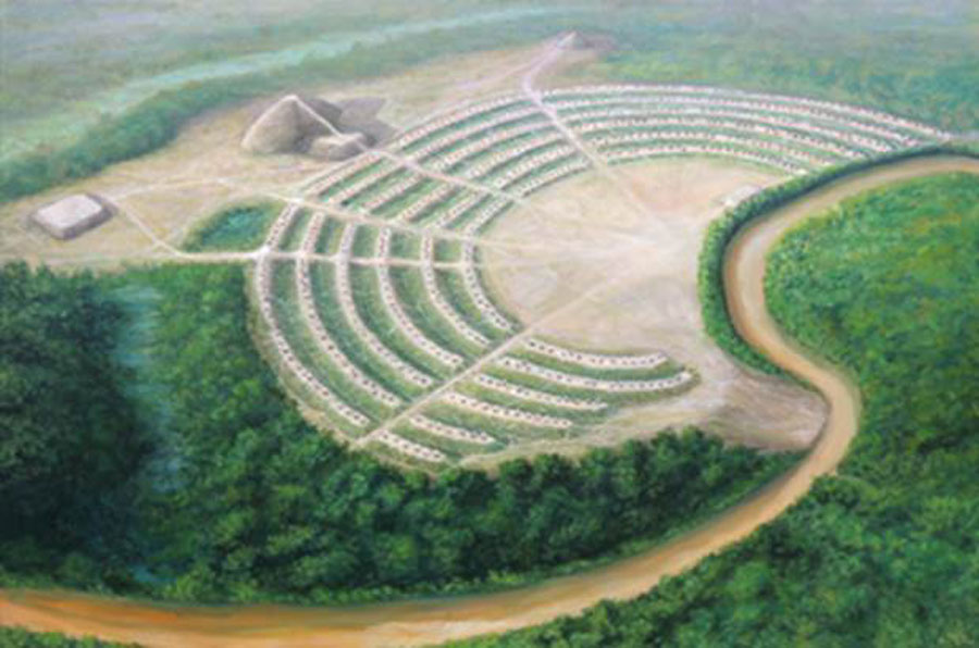 A giant dirt mound built fast