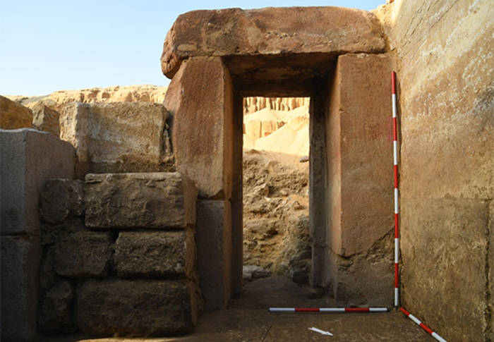 The remains of King Nyuserre's valley temple.