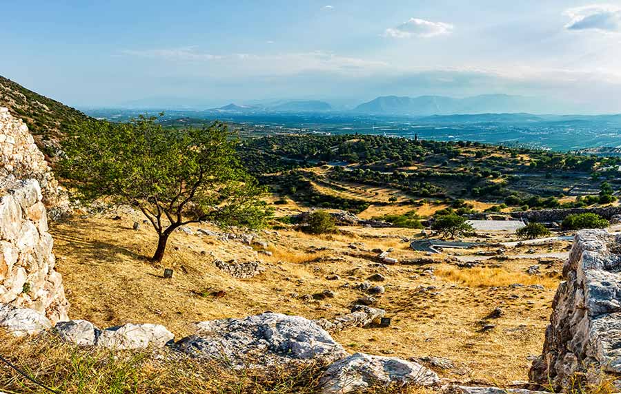 Shaft graves in the Bronze Age city of Mycenae