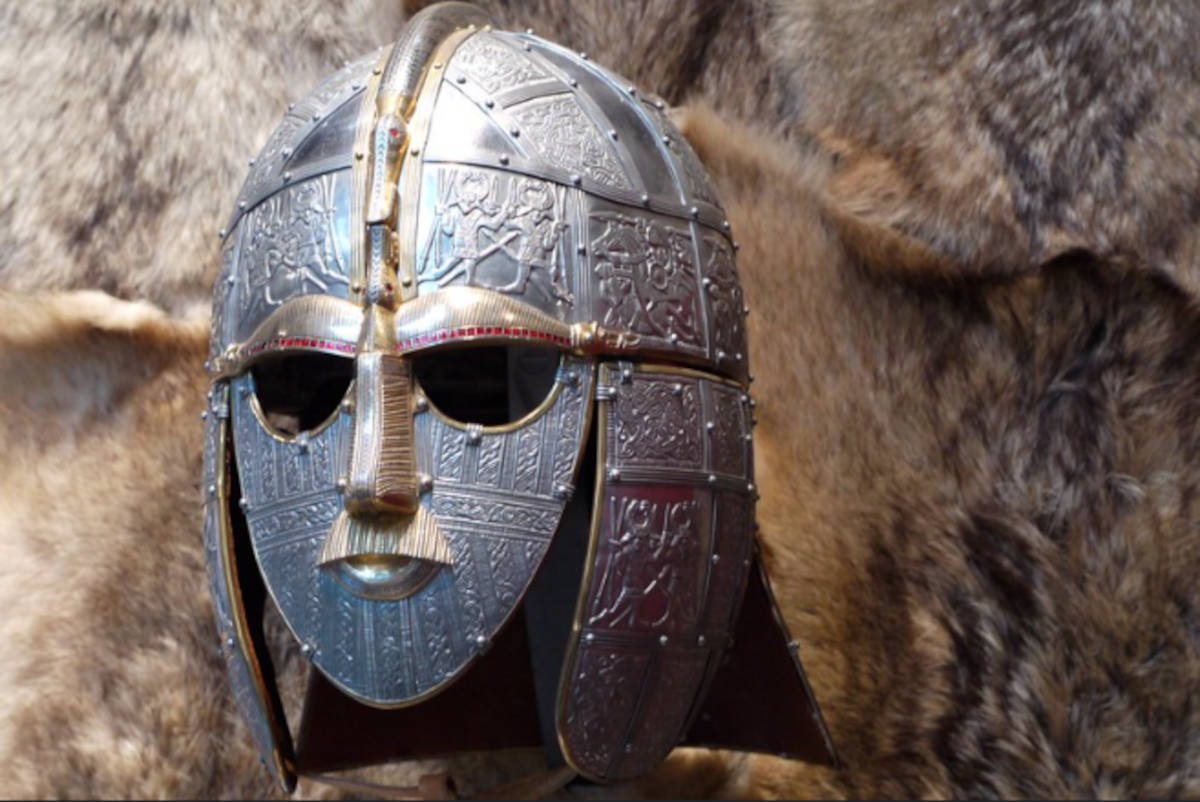 A rebuilt helmet from a ship burial